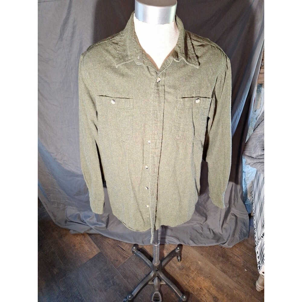 Red Head Shirt Men's XLarge Green‎ Heavy Cotton Long Sleeve Button